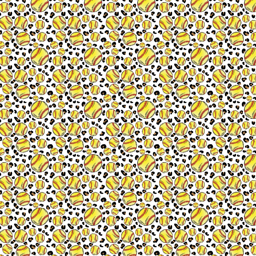 Itty Bitty Softball Leopard Pattern Acrylic Sheets - CMB Pattern Acrylic